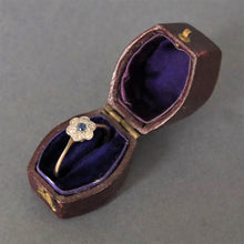 Load image into Gallery viewer, Antique Victorian lozenge-shaped ring box in brown leather
