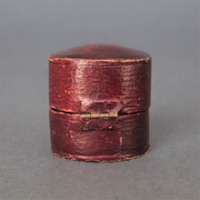 Load image into Gallery viewer, Antique Victorian oval-shaped ring box in burgundy leather
