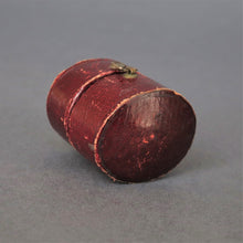 Load image into Gallery viewer, Antique Victorian oval-shaped ring box in burgundy leather
