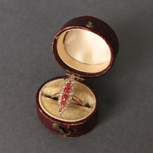 Load image into Gallery viewer, Antique Victorian oval-shaped ring box in burgundy leather
