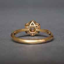 Load image into Gallery viewer, Vintage daisy cluster ring with diamonds (0.2ct) in 18ct gold
