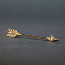 Load image into Gallery viewer, Antique arrow converter pendant with seed pearls in 15ct gold
