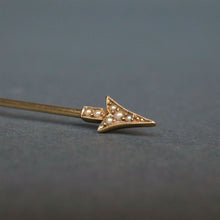 Load image into Gallery viewer, Antique arrow converter pendant with seed pearls in 15ct gold
