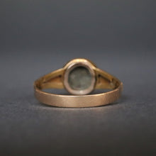 Load image into Gallery viewer, Antique Victorian era pearl &amp; black enamel mourning ring in 15ct gold
