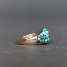 Load image into Gallery viewer, Antique Victorian era turquoise &amp; pearl pinkie ring in 9ct gold
