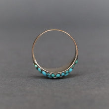 Load image into Gallery viewer, Antique Victorian era turquoise &amp; pearl pinkie ring in 9ct gold
