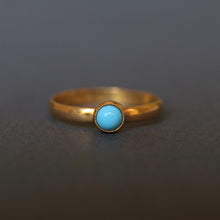 Load image into Gallery viewer, antique Victorian turquoise cabochon solitaire ring 22ct 22k gold stacking band vintage jewelry jewellery
