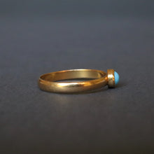 Load image into Gallery viewer, Antique Victorian era turquoise cabochon ring in 22ct gold
