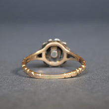 Load image into Gallery viewer, Vintage Georgian-style rose cut diamond rosette ring in 14ct gold
