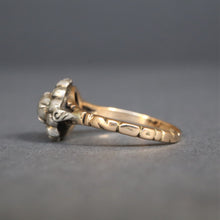 Load image into Gallery viewer, Vintage Georgian-style rose cut diamond rosette ring in 14ct gold
