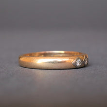 Load image into Gallery viewer, Antique Edwardian Scandi stacking band with diamonds in 18ct gold
