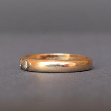 Load image into Gallery viewer, Antique Edwardian Scandi stacking band with diamonds in 18ct gold
