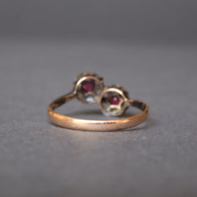 Load image into Gallery viewer, Antique ruby and diamond &#39;toi et moi&#39; ring in 18ct gold
