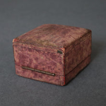 Load image into Gallery viewer, Antique French brown leather ring box with velvet lining
