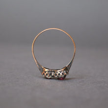 Load image into Gallery viewer, Antique ruby and diamond &#39;toi et moi&#39; ring in 18ct gold
