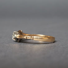 Load image into Gallery viewer, Antique rose cut diamond trilogy ring in 18ct gold
