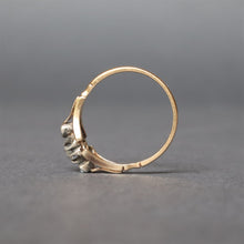 Load image into Gallery viewer, Antique rose cut diamond trilogy ring in 18ct gold
