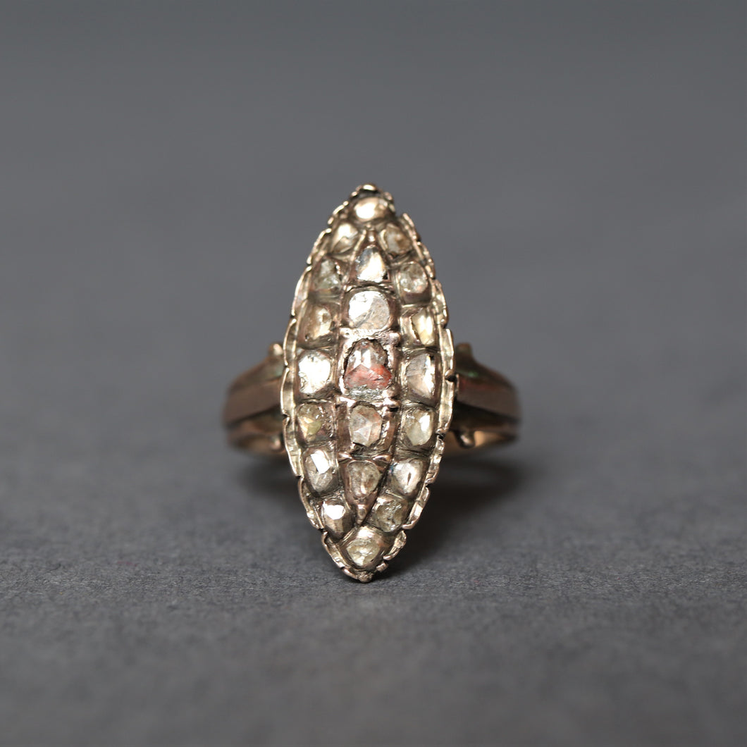 Antique diamond navette ring. Antique diamond marquise ring. Antique diamond cobblestone ring. Antique cobblestone ring. Diamond cobblestone ring. Diamond navette ring. Diamond marquise ring. Vermeil marquise ring. Vermeil navette ring. 