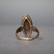 Load image into Gallery viewer, Antique cobblestone diamond navette ring with vermeil gold
