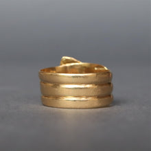 Load image into Gallery viewer, Antique Edwardian era snake ring with diamond in 18ct gold
