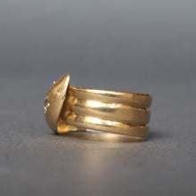 Load image into Gallery viewer, Antique Edwardian era snake ring with diamond in 18ct gold
