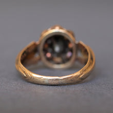 Load image into Gallery viewer, Antique Georgian era diamond (0.8ct) halo ring in 18ct gold
