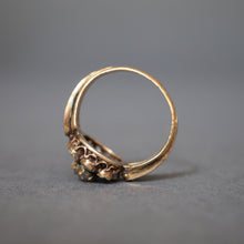 Load image into Gallery viewer, Antique Georgian era diamond (0.8ct) halo ring in 18ct gold
