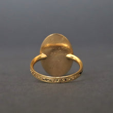 Load image into Gallery viewer, Antique Georgian sepia mourning ring with angel in 14ct gold
