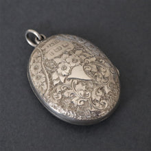 Load image into Gallery viewer, Antique Victorian era horseshoe locket in sterling silver
