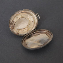 Load image into Gallery viewer, Antique Victorian era horseshoe locket in sterling silver
