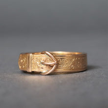 Load image into Gallery viewer, Antique Victorian buckle band with compartment in 18ct gold
