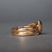 Load image into Gallery viewer, Antique coiled snake ring with OEC diamond in 14ct rose gold
