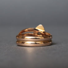 Load image into Gallery viewer, Antique coiled snake ring with OEC diamond in 14ct rose gold
