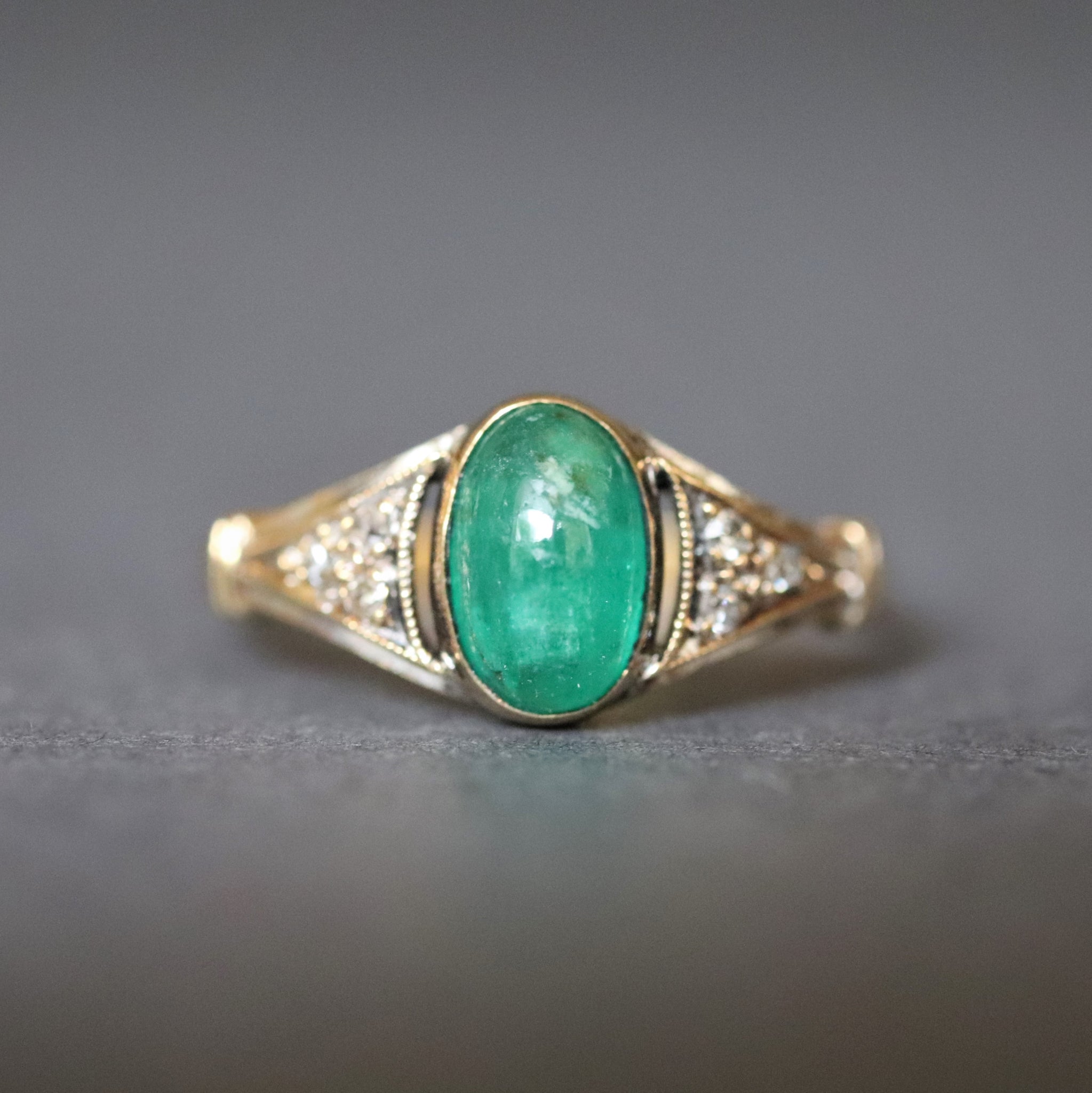 Vintage 12 Carat Colombian Emerald and Diamond Ring in Palladium – ASSAY