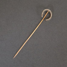 Load image into Gallery viewer, Antique Victorian era diamond horseshoe stick pin in 14ct gold
