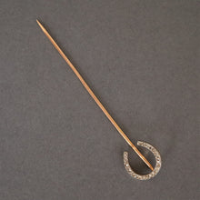 Load image into Gallery viewer, Antique Victorian era diamond horseshoe stick pin in 14ct gold
