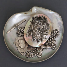 Load image into Gallery viewer, Antique brooch with Dionysus in sterling silver &amp; mother of pearl
