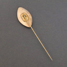 Load image into Gallery viewer, Antique Georgian era sepia mourning pin in 14ct gold
