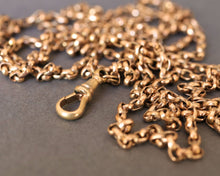 Load image into Gallery viewer, Pinchbeck chain. Antique pinchbeck chain. Antique guard chain. Antique muff chain. Long guard chain. Pinchbeck long guard chain. Pinchbeck muff chain.
