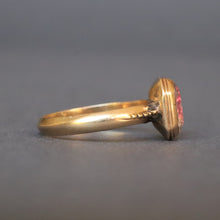 Load image into Gallery viewer, Antique 18th century Stuart crystal ring with pink foiling in 15ct gold
