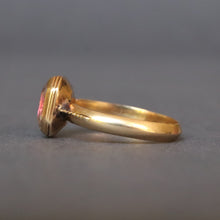 Load image into Gallery viewer, Antique 18th century Stuart crystal ring with pink foiling in 15ct gold
