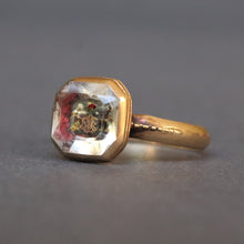 Load image into Gallery viewer, Antique 18th century Stuart crystal ring with pink foiling in 15ct gold
