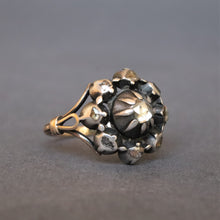 Load image into Gallery viewer, Antique Georgian rose cut diamond ring in 14ct gold &amp; silver
