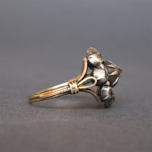 Load image into Gallery viewer, Antique Georgian rose cut diamond ring in 14ct gold &amp; silver
