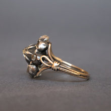 Load image into Gallery viewer, Antique Georgian rose cut diamond ring in 14ct gold &amp; silver
