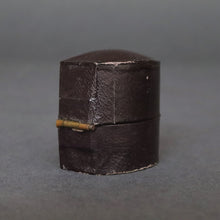 Load image into Gallery viewer, Antique Victorian lozenge-shaped ring box in brown leather
