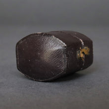 Load image into Gallery viewer, Antique Victorian lozenge-shaped ring box in brown leather
