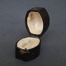 Load image into Gallery viewer, Antique Victorian lozenge-shaped ring box in brown leather
