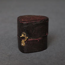 Load image into Gallery viewer, Antique Victorian heart-shaped leather ring box with velvet lining
