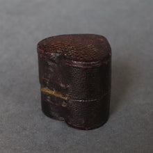 Load image into Gallery viewer, Antique Victorian heart-shaped leather ring box with velvet lining
